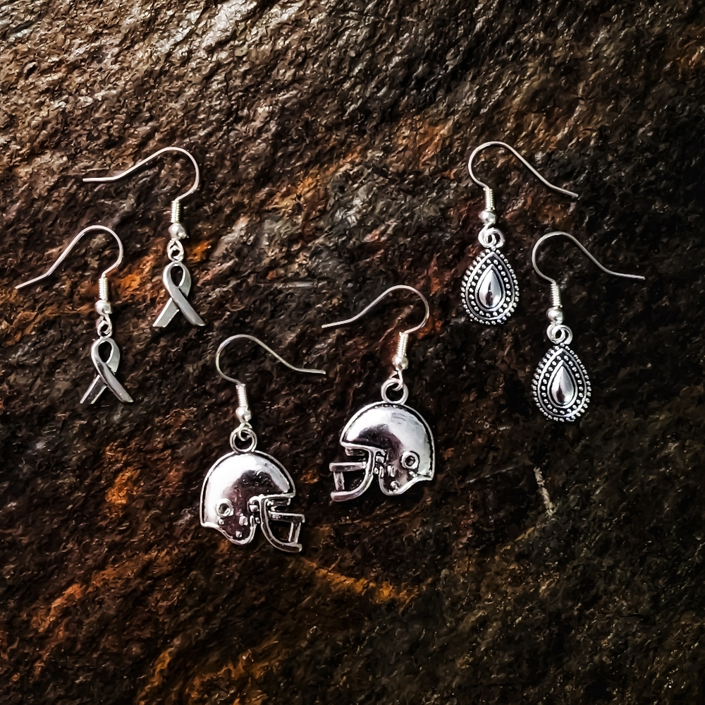 3 Pairs 925 Sterling Silver Earrings - Picture 12 of 16